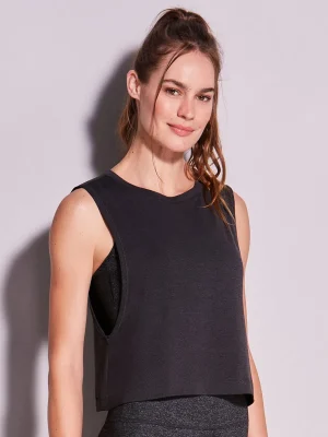 REGATA CROPPED MESCLA CINZA MESCLA ESCURO