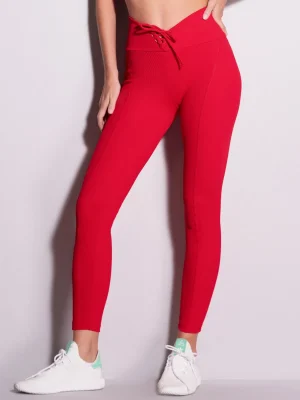 CALÇA LEGGING CÓS COM AMARRAÇÃO VERMELHO NINJA