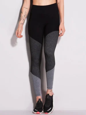 CALÇA LEGGING BLOCK MESCLA TRICOLOR CINZA MESCLA