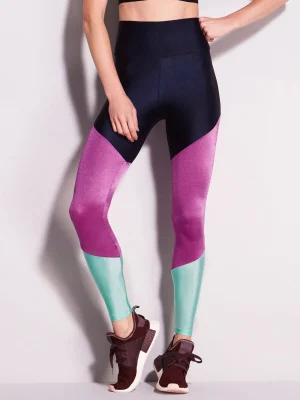 CALÇA LEGGING BLOCK TRICOLOR AZO/ROXO/VERDE