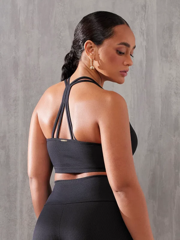 TOP CROPPED CANELADO PRETO - Imagem 2