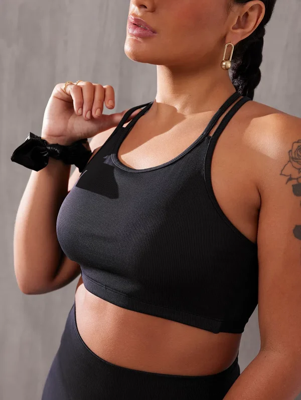TOP CROPPED CANELADO PRETO - Imagem 3